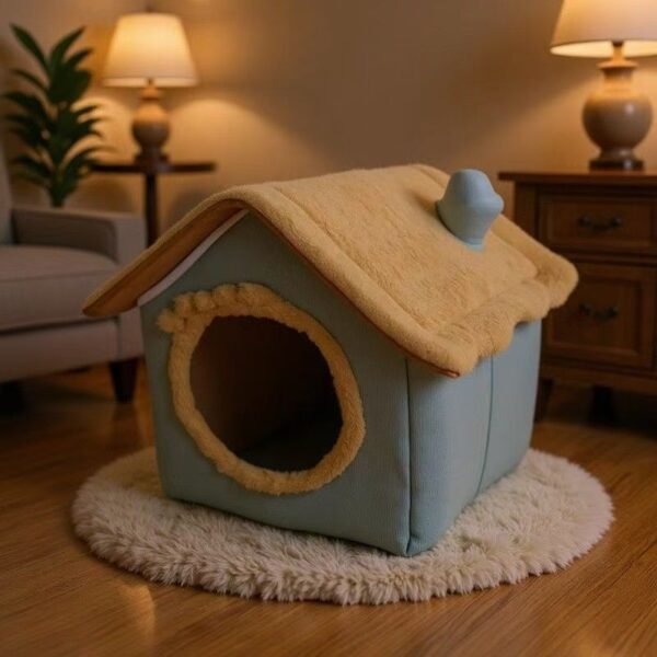 Winter Warm Removable and Washable Cat and Dog House Bed, All-Season Pet Nest for Cats and Dogs